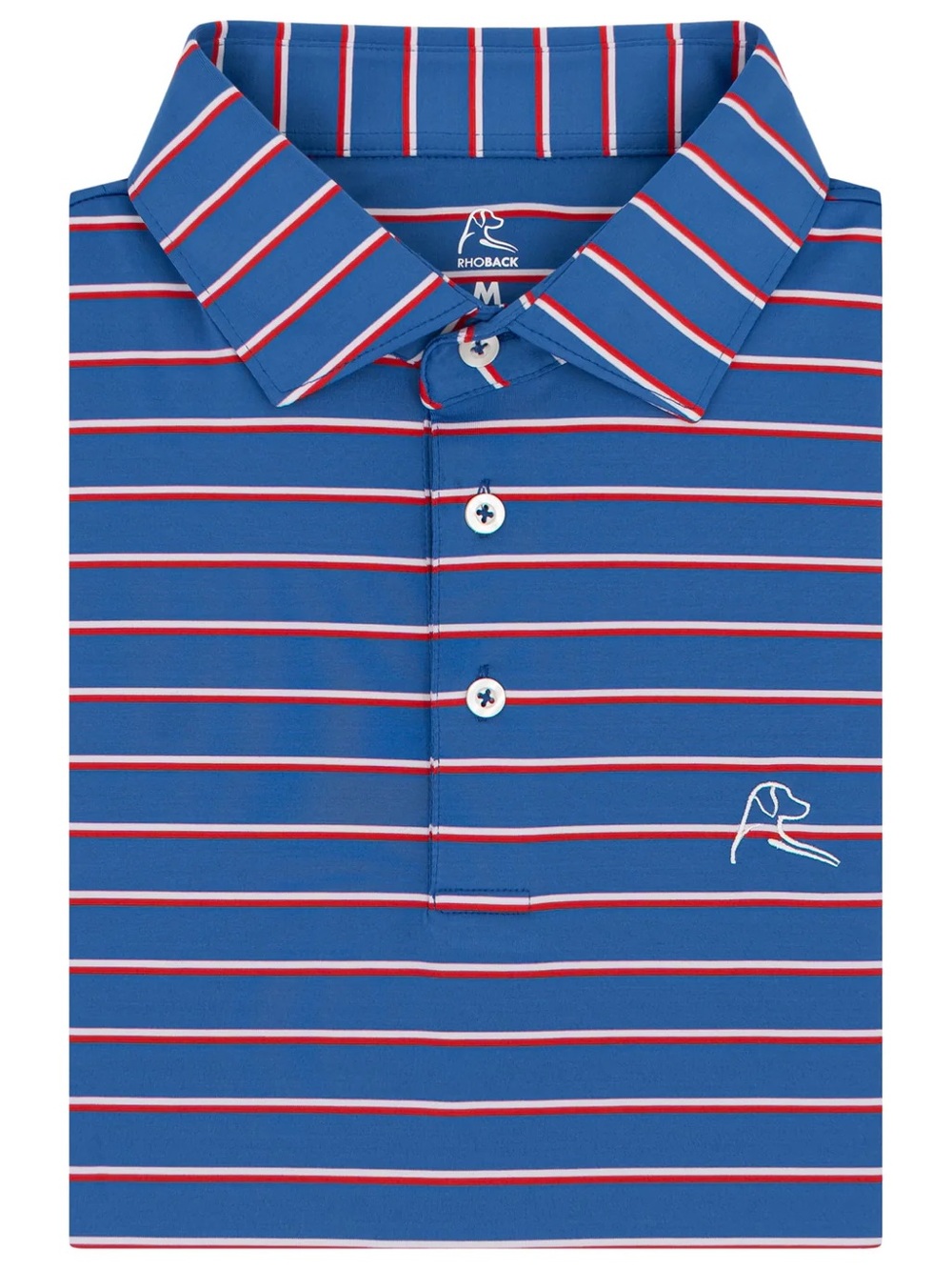 RHOBACK The Old Glory Stripe Short Sleeve Performance Polo